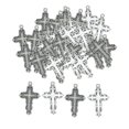 thumbnail image 1 of 100 Uds de abalorios de Aleación antigua Sunnimix 35x23mm Colgantes de dijes de cruces, 1 of 8