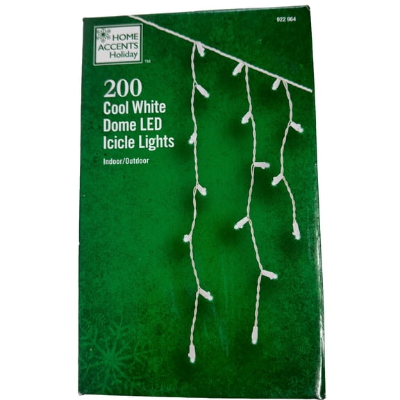 Home Accents Holiday 200-LED Icicle Lights Cool White wire Dome LED Wedding NEW