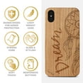 thumbnail image 4 of Case Yard Wooden Case Outside Soft TPU Silicone, Slim Fit Shockproof Wood Protective Phone Cover for Girls Boys Men and Women, Supports Wireless Charging Butterfly Design case for iPhone-X, 4 of 7