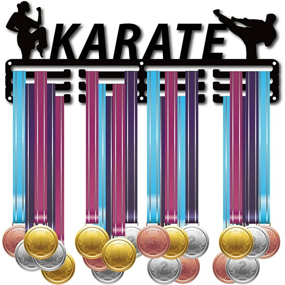 Medal Holder Karate Athlete Sport Medals Display Stand Wall Mount Hanger Decor Holders for Runners for Home Badge Storage 3 Rung Medalist Running Gymnastics Over 60 Medals Games DIY