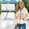 thumbnail image 6 of Chririnla Cartoon Axolotl Doughnut Zip Up Hoodie with Pockets Long Sleeve Lightweight Comfy Casual Outerwear for Girls Teens Size 6-9, 6 of 7