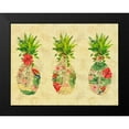 thumbnail image 2 of DeRice, Julie 14x12 Black Modern Framed Museum Art Print Titled - Triple Tropical Pineapple Collage, 2 of 5