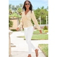 thumbnail image 3 of LASCANA Women's Floral Wrap Look Blouse Shirt Shirring, 3 of 5