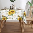 thumbnail image 3 of Sunflower Tablecloth Sunflowers Season Floral Rectangle Tablecloth Watercolor Flower Botanical Style Table Cover 60×84 Inch Washable Table Cloth for Kitchen Dining Room Party Decoration, 3 of 8