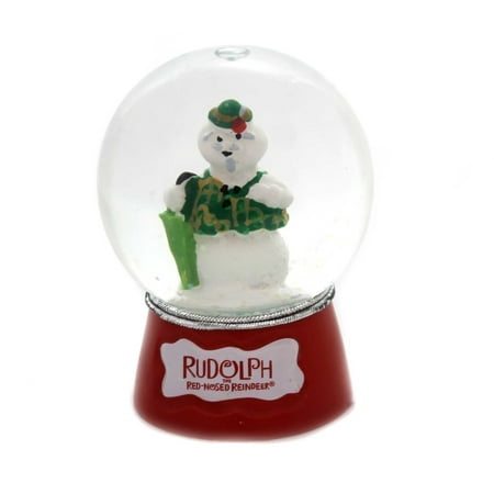 Christmas RUDOLPH SNOWGLOBE Glass Red Nose Reindeer 39225 Snowman