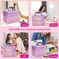 thumbnail image 2 of Lightweight Cosmetic Box Makeup Train Case Lockable Makeup Case Organizer 2 Trays Makeup Storage with Mirror Locking for Portable Makeup Storage Box, 2 of 8