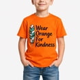 thumbnail image 6 of Norvella Boys Wear Orange For Kindness T Shirt Feather Letter Graphic Crew Neck Short Sleeve Regular Fit Casual Tee Awareness Top, 6 of 6