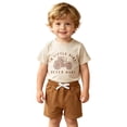 thumbnail image 2 of Spazoro Toddler Boys 2PC Outfit Sets, T-Shirt & Elastic Waist Shorts Crew Neck Tractor Print Short Sleeve Summer Clothes Set for Baby Boys Khaki Size 18-24 Months, 2 of 6