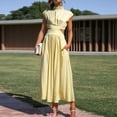 thumbnail image 2 of B91xZ Robe Grande Taille en Denim Mini Robe à Manches Longues, Jaune m, 2 of 5