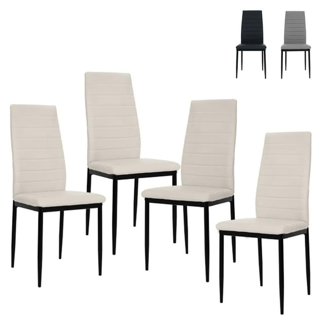 Set De 4 Sillas Comedor Minimalista Moderno Respaldo Alto