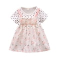 thumbnail image 4 of PEASKJP Robes de Mode pour Filles Tout-Petits Élégantes Manches Courtes Bouffantes Col Rond Décontracté Robe Trapèze, Jaune 100, 4 of 4