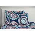 thumbnail image 2 of Mainstays Blue Medallion 8 Piece Bed in a Bag Comforter Set With Sheets, Full, 2 of 6