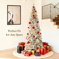 thumbnail image 5 of Qunler 6ft Pre-Lit Snow Flocked Artificial PE+PVC Christmas Tree with 250 Warm White 8 Modes LED Lights, Green, 5 of 9