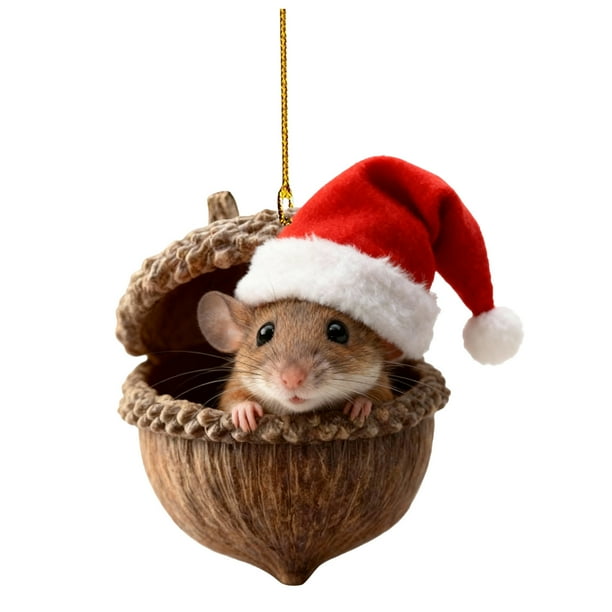Colgante Decorativo Adornos Navideños De Animales Del Bosque 2D De 8cm, Acrílicos, Con Estampado Animal, Para Decorar El Hogar (1 Unidad) Rkxzt