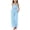 Blue-01, variant on Girls 2 Piece Cotton Linen Set, Spaghetti Strap Peplum Top Wide Leg Pants, Casual Summer Outfit