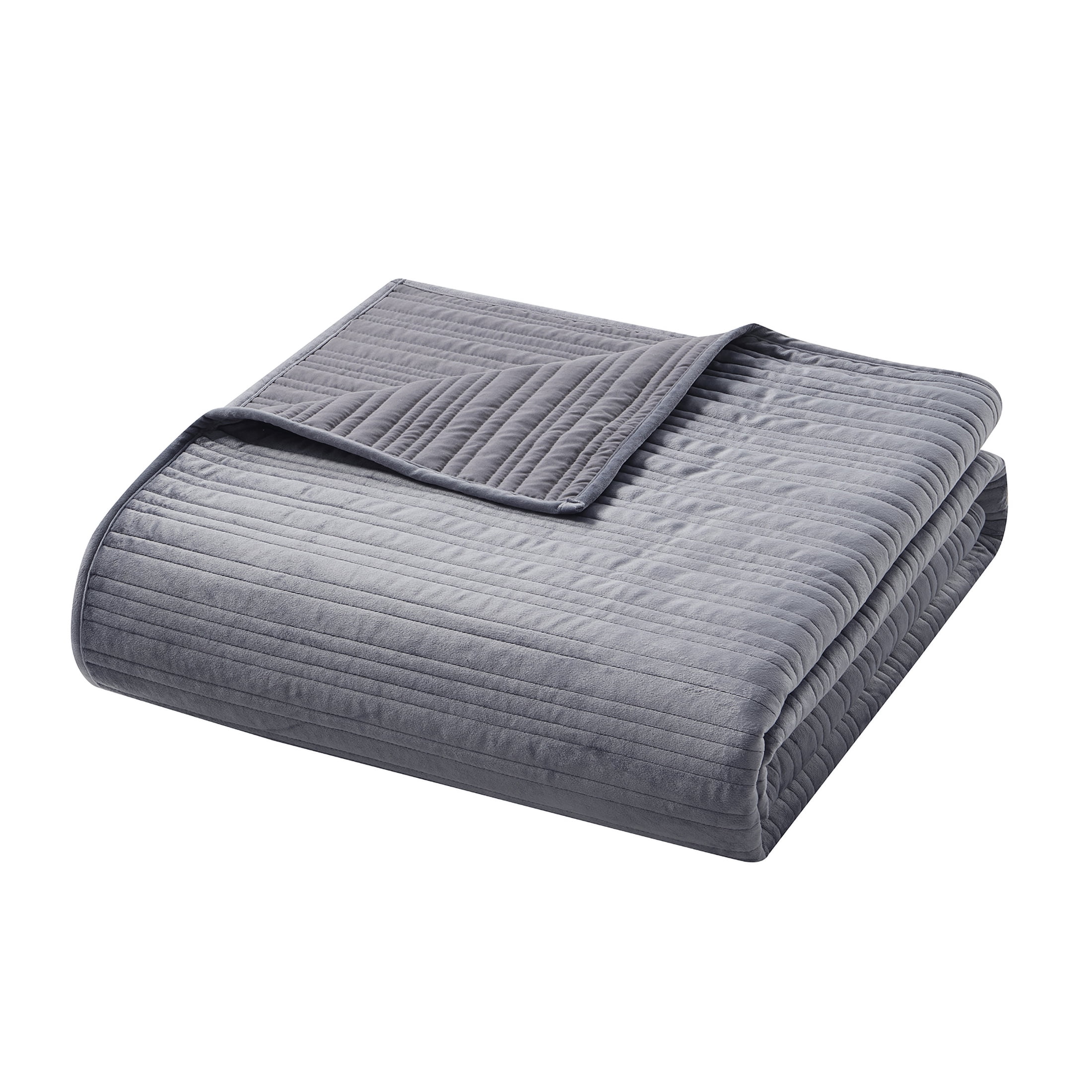 Mainstays Soft Velvet Quilt, King, Soothing Grey, Soft & Cozy Bedding