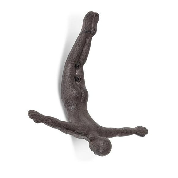 Abbott Collection AB-27-IRONAGE-367 6.25 in. Diver Wall Hook, Dark Brown