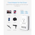 thumbnail image 5 of BESTEK International Travel Adapter, 3000W Travel Wall Charger with 4 Usb Ports (1 PD 35W) and 5 Worldwide Wall Plugs for Hair Dryer, Curling Iron (US, UK, AU, EU and Asia), 5 of 9