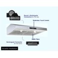 thumbnail image 4 of Vertrons 30" 850CFM Under Cabinet Slim Range Hood | Under cabinet | Touch Screen , 6 Touch Control Speeds | Baffle Filters | Auto power off function | GU10 LED Lights | Top and Rear Venting Available, 4 of 5