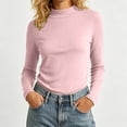 thumbnail image 4 of NominalSnugLong Sleeve Shirts for Women Turtleneck Ribbed Knit Tops Stretchy Soft Slim Fitted Sweaters, 4 of 8
