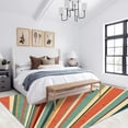 thumbnail image 3 of Vintage 70s 80s Multicolor Stripes Area Rug 2x3 Rug Creative Rainbow Rays Rugs Colorful Rustic Farmhouse Throw Rug Non Slip Washable Low Pile Indoor Outdoor Carpet, 3 of 6