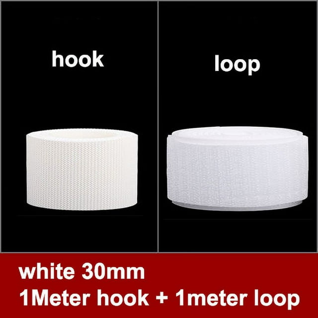 1M/Pair High-quality Fastener Tape Non-Adhesive Hook and Loop Sewing Fastener Tape Nylon Fabric Magic Tape For DIY 20mm-100mm white 30mm 1meter(Hook Loop)