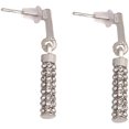 thumbnail image 4 of Delicate Gold Inlaid Rhinestone Cylindrical Rod Earrings Necklace Set Charming Female Jewelry Valentine's Day, Silver, 4 of 5