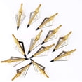 thumbnail image 2 of 12 puntas de flecha de caza de ballesta de arco de aluminio con 3 hojas de acero inoxidable 430 con almacenamiento (negro) JFHHH pequeña, 2 of 5