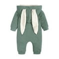 thumbnail image 5 of MIXUE Baby Girls Rompers Animal Bunny Easter Rabbit Ear Hoodie Long Sleeve With Zipper Bodysuits Streetwear,Green,9-12 Months, 5 of 9