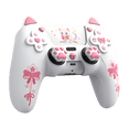 thumbnail image 1 of Silicone Case and Joystick Caps for PS5 DualSense Controller - White Cat, 1 of 5