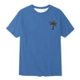 thumbnail image 4 of NINGMENG Chemises & Hauts pour Garçons Tout-Petits Imprimé Cocotier Col Rond Manches Courtes Mignon Décontracté Sport Confortable Chandail T-Shirts Vêtements de Sport, Bleu, 4-5 Ans, 4 of 4