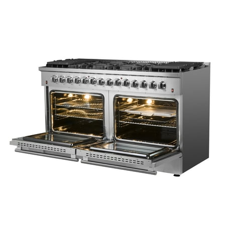 Forno Appliances - Galiano Alta Qualita 8.64 cu. ft. Freestanding Double Oven Dual Fuel Range with Convection Oven