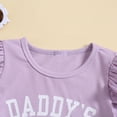 thumbnail image 5 of Zwiiyzr "Daddys Girl" Outfits for Toddler Girls Clothes Letter T-Shirt Tee Tops + Flare Pants Baby Clothes Bell-Bottoms Set 1-5T Purple, 5 of 8