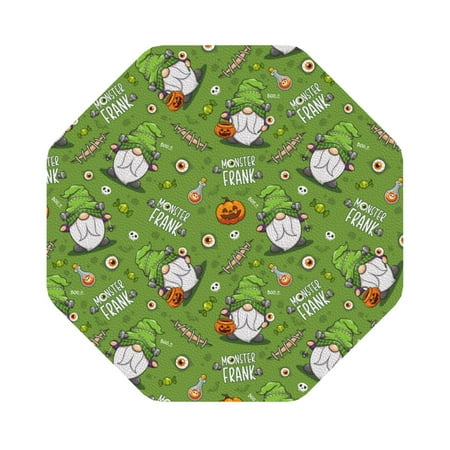 

Salouo Halloween Monster Gnome Print Round Coaster Drink Coasters Leather Bar Beer Beverage Coasters for Drinks Set of 4 for Tabletop Protection Coffee Table Decor