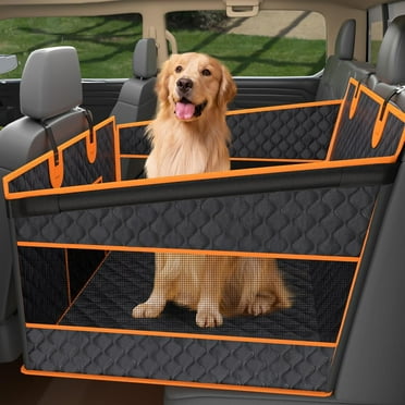 Dog Car Seat for Large Dogs, Extra Stable Seat Extender for Dogs with Hard Bottom, Waterproof and Foldable Design Pet Car Seat with Breathable Mesh Window