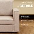 thumbnail image 6 of Ainfox 3 Seater Modular Sectional Couch for Living Room, Convertible Sofa Sleeper Ottoman with Storage, Beige, 6 of 7