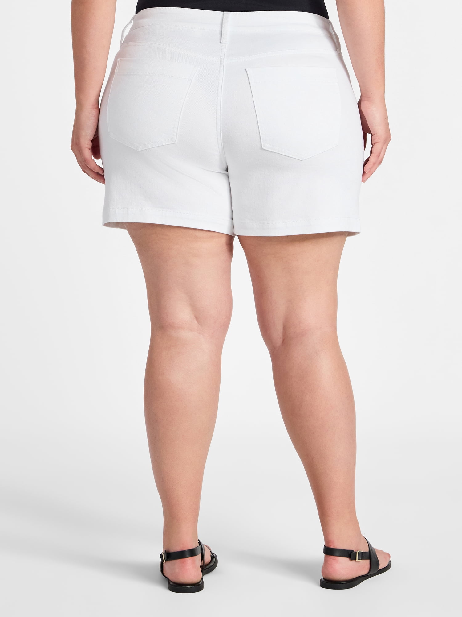Terra & Sky Women's Plus High Rise A-Line Denim Short, 5" Inseam, Sizes 16W - 26W