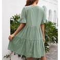thumbnail image 4 of Vestido de manga con volantes, cuello en V, manga con volantes, vestido casual de manga corta, vestido de manga corta, confiabilidad excepcional, 4 of 6