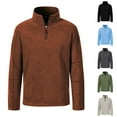 Rlmidhb Winter Brown Quarter Zip Pullover for Men Basic 2025 Solid
