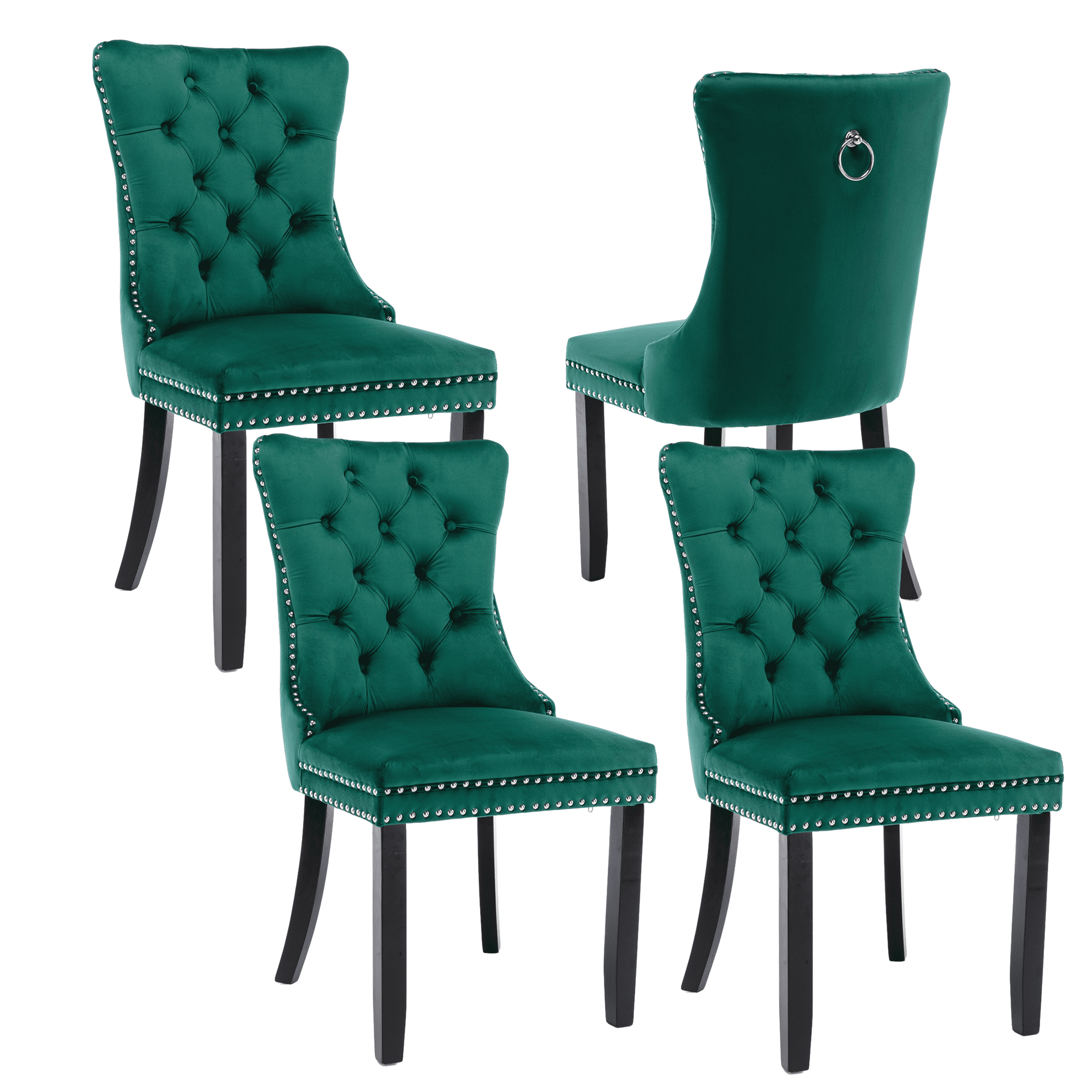 Elegant Button Tufted Dining Chairs, Highend Velvet Upholstered Dining