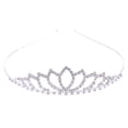 thumbnail image 2 of impresionante diadema de flores de cristal tiara accesorios para el cabello de plata Sunnimix Diadema nupcial de cristal, 2 of 8