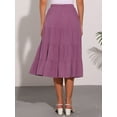 thumbnail image 4 of DARING DIVA Women's Midi Tiered Pleated Elastic Waist A-Line Skirt XS Purple, 4 of 7