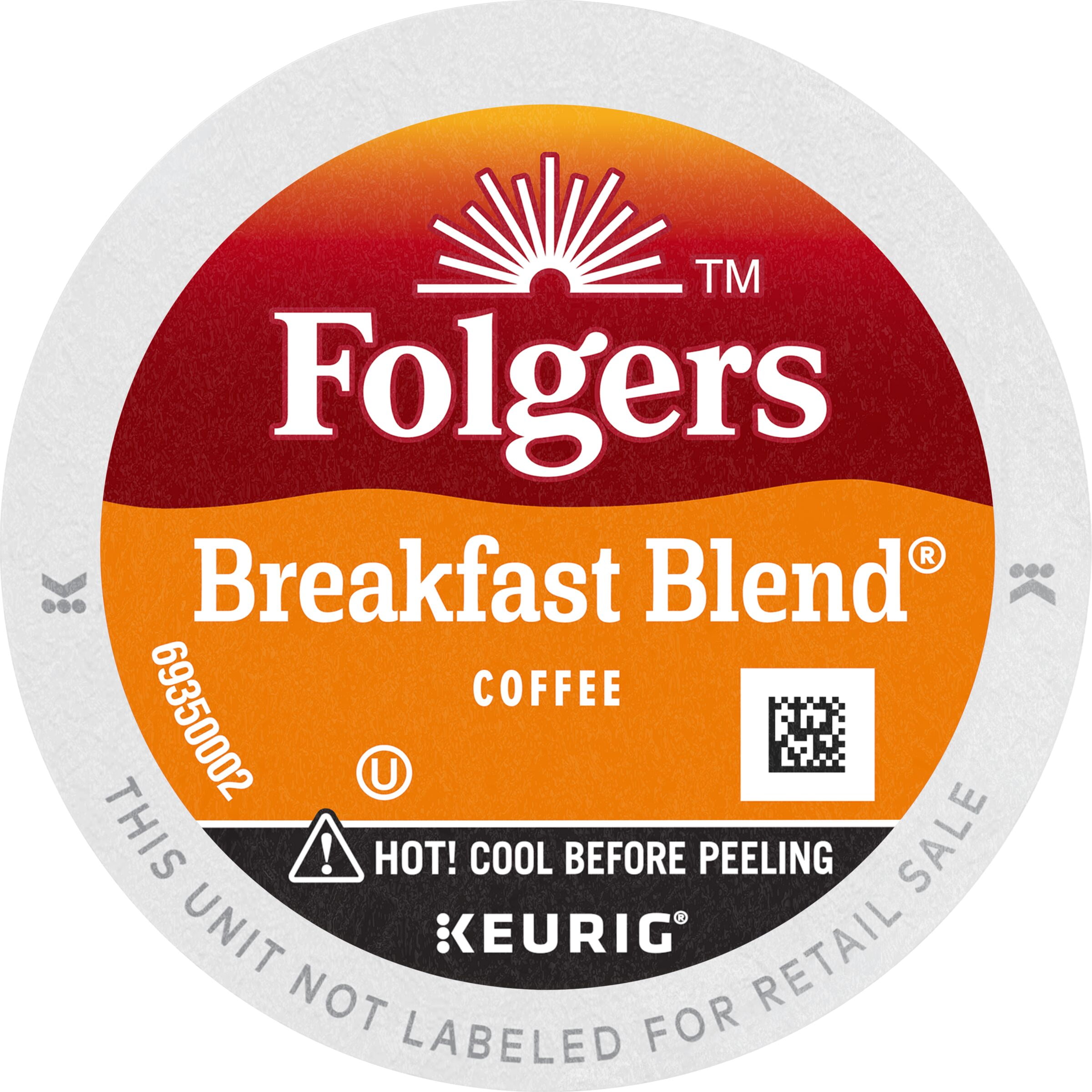 (72 Count) Folgers Breakfast Blend, Mild Roast, K-Cup Coffee Pods