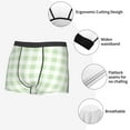 thumbnail image 5 of Wukai Pistachio Green Checkboard Print Men’s Underwear Breathable Boxer Briefs,&nbsp;Moisture Wicking & Breathable-, 5 of 7