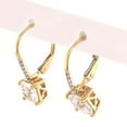 thumbnail image 2 of 14Kt Yellow Gold White Natural Zircon With Diamond Earring, 2 of 3