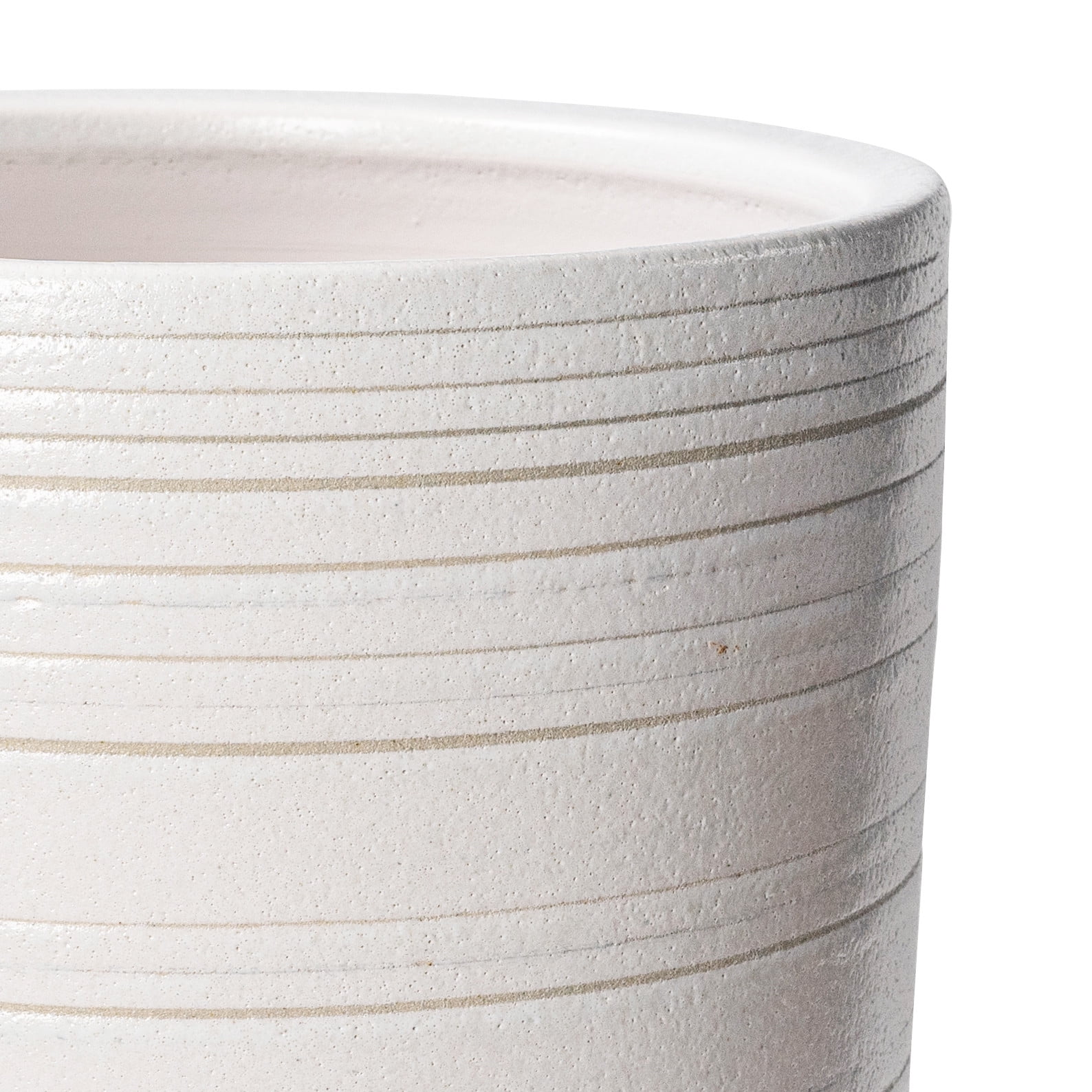 Better Homes & Gardens Pottery 12" Teramo Ceramic Pot with Stand, White