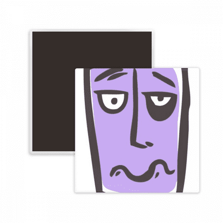 

Sing Face Sketch Happy Square Ceracs Fridge Magnet Keepsake Memento