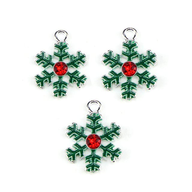Dijes de copos de nieve navideños, colgantes de copos de nieve, accesorios de joyería navideños para hacer joyas, 20 piezas