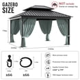thumbnail image 2 of Pakunoda 12' X 6.5' Gazebo Universal Replacement Privacy 4-Panel Curtains, Waterproof Outdoor Privacy Curtains Calcite Blue Sidewall with Zipper for Patio, Curtain Only, 2 of 8