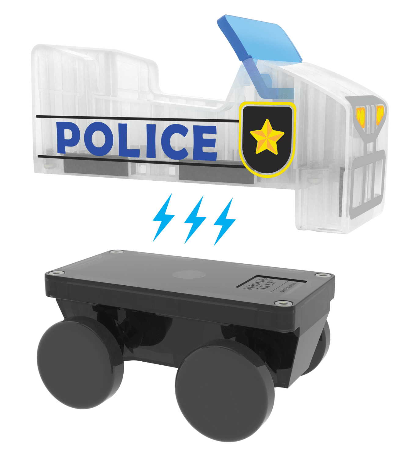 MAGNA-TILES® Police Patrol 20-Piece Magnetic Construction Set, The Original Magnetic Building Brand